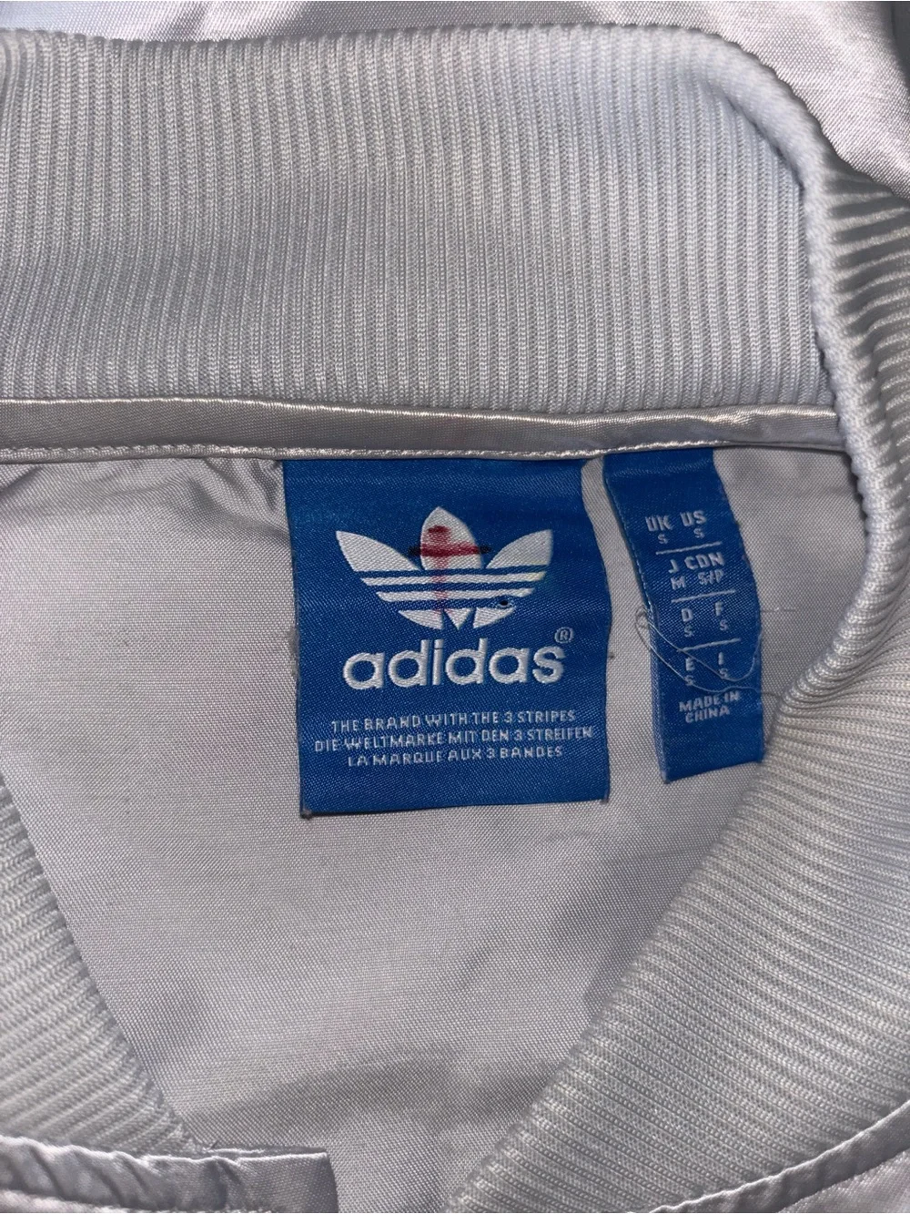 Adidas Originals NYC silver 25th anniversary satin jacket size S
